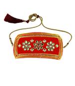 Red Stone Stud Brass Bajubandh