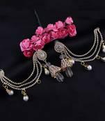 Traditional Stylish Gold Plated Polki & Pearl Bahubali Jhumki Jhumka Earrings