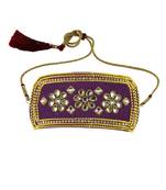 Purple Stone Stud Brass Bajubandh