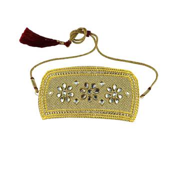 Golden Stone Stud Brass Bajubandh 1
