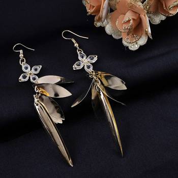 Sterling Golden Earrings for Girls and Women Sterling Silver Drops & Danglers 1