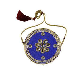 Blue Stone Stud Brass Bajubandh 1