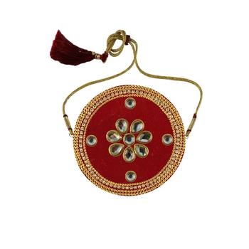 Red Stone Stud Brass Bajubandh 1