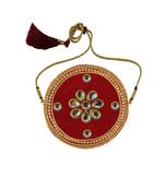 Red Stone Stud Brass Bajubandh