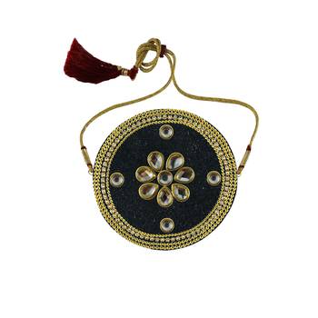 Black Stone Stud Brass Bajubandh 1