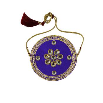 Blue Stone Stud Brass Bajubandh 1