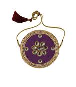 Purple Stone Stud Brass Bajubandh