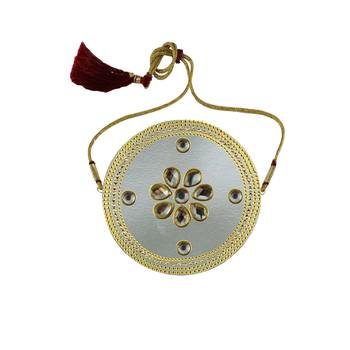 White Stone Stud Brass Bajubandh 1