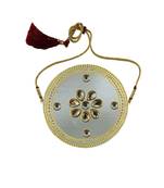 White Stone Stud Brass Bajubandh