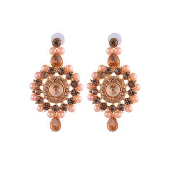 GOLD PLATED With Golden Pearl DESIGNER Necklace Set With Mang Tika 3