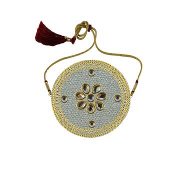 White Stone Stud Brass Bajubandh 1