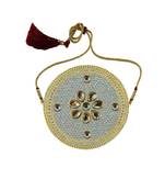 White Stone Stud Brass Bajubandh