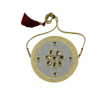 White Stone Stud Brass Bajubandh 1