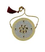 White Stone Stud Brass Bajubandh