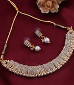 GOLD PLATED With White Pearl DESIGNER NECKLACE SETS