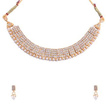 GOLD PLATED With White Pearl DESIGNER NECKLACE SETS 2