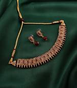GOLD PLATED Mahroon & White DESIGNER NECKLACE SETS