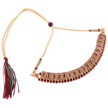 GOLD PLATED Mahroon & White DESIGNER NECKLACE SETS 3