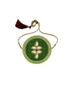 light-Green Stone Stud Brass Bajubandh