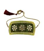 light-Green Stone Stud Brass Bajubandh