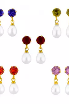 Multicolor pearl danglers-drops