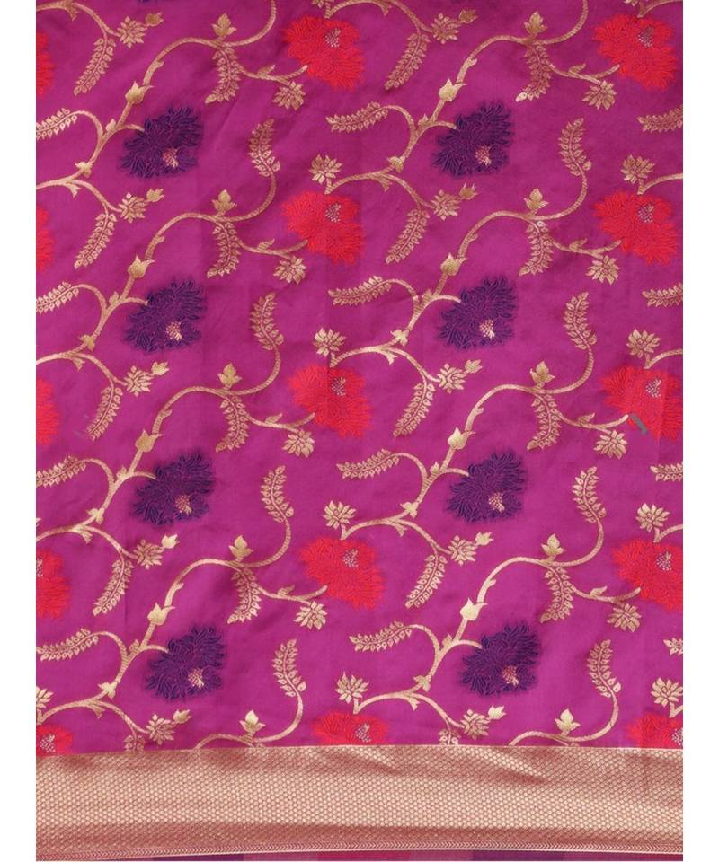 PURPLE  Banarasi Jacquard  Saree With Blouse