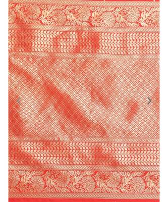 RED  Banarasi Jacquard  Saree With Blouse 4