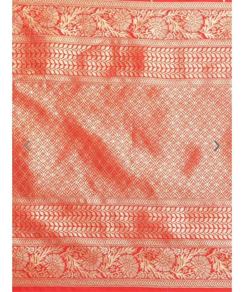 RED  Banarasi Jacquard  Saree With Blouse