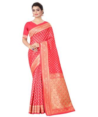 GAJRI PINK Banarasi Jacquard  Saree With Blouse 1