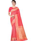 GAJRI PINK Banarasi Jacquard  Saree With Blouse