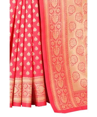 GAJRI PINK Banarasi Jacquard  Saree With Blouse 4
