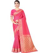 RANI PINK Banarasi Jacquard  Saree With Blouse