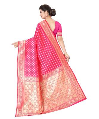 RANI PINK Banarasi Jacquard  Saree With Blouse 2