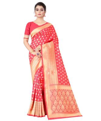 GAJRI PINK Banarasi Jacquard  Saree With Blouse 1