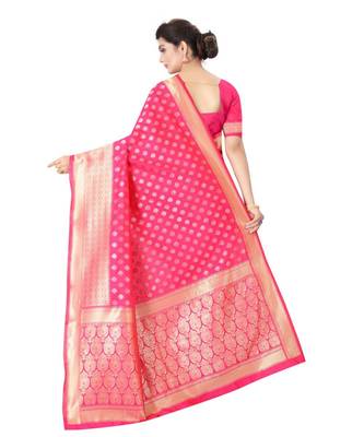 RANI PINK Banarasi Jacquard  Saree With Blouse 2