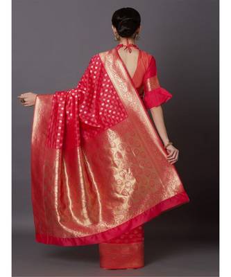 GAJRI PINK Banarasi Jacquard  Saree With Blouse 2
