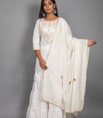 White plain cotton ethnic-kurtis