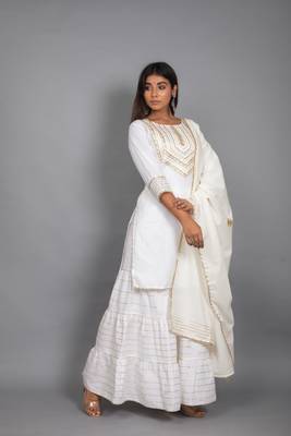 White plain cotton ethnic-kurtis 3