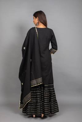 Black plain cotton ethnic-kurtis 2
