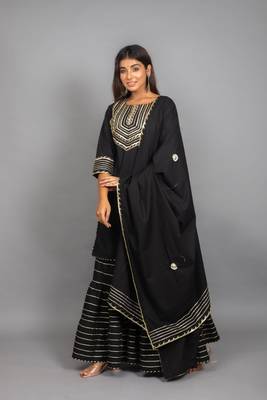 Black plain cotton ethnic-kurtis 4