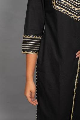 Black plain cotton ethnic-kurtis 5