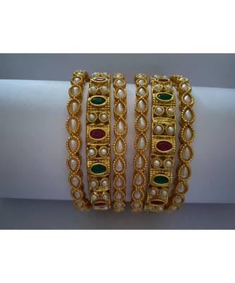 Designed Stone Studded Traditional Bangles For Women 1