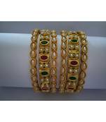 Designed Stone Studded Traditional Bangles For Women