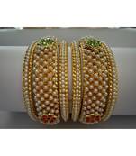 Designed Stone Studded Traditional Bangles For Women