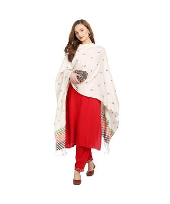 White wool Shawl 1