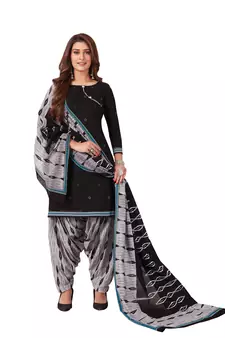 Black printed cotton salwar