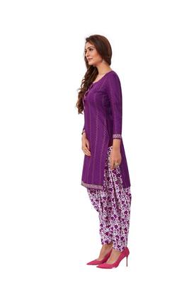 Purple printed cotton salwar 2