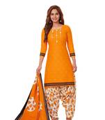Yellow printed cotton salwar