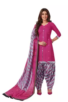 Pink printed cotton salwar