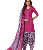 Pink printed cotton salwar